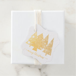 Christmas tree   Minimalist   Gold glitter gift Favour Tags