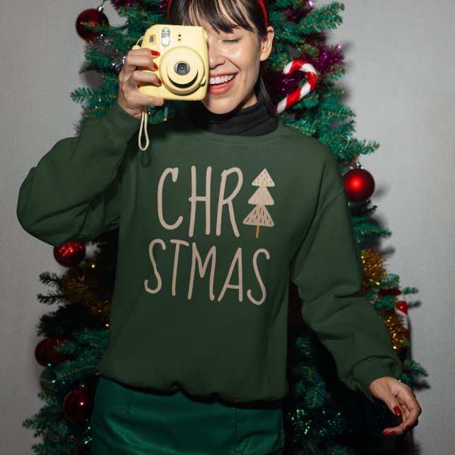 Christmas Tree Minimalist Scandinavian  Sweatshirt (Creator Uploaded)