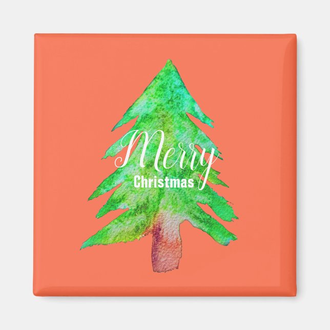 Christmas tree modern funky colors magnet (Front)