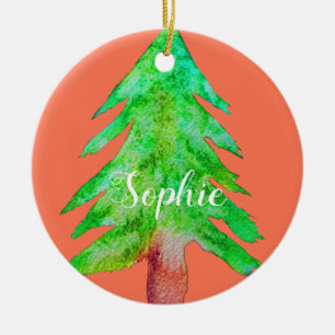 Christmas tree modern funky colours ceramic tree decoration