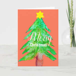 Christmas tree modern funky colours holiday card