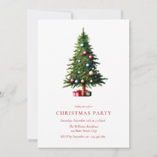 Christmas Tree Modern Holiday Party Invitation