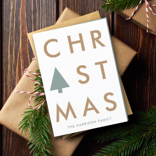 Christmas Tree   Modern Minimalist Scandinavian Holiday Card