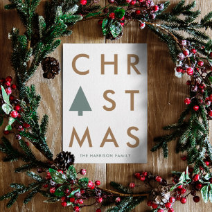 Christmas Tree   Modern Minimalist Scandinavian Holiday Card