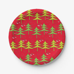 Christmas Tree Modern Simple Elegant Paper Plate