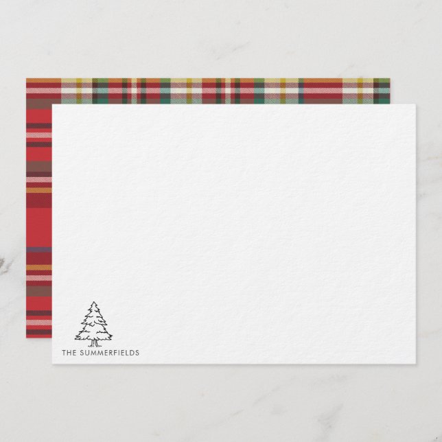 Christmas Tree Monogram Holiday Family Card (Front/Back)