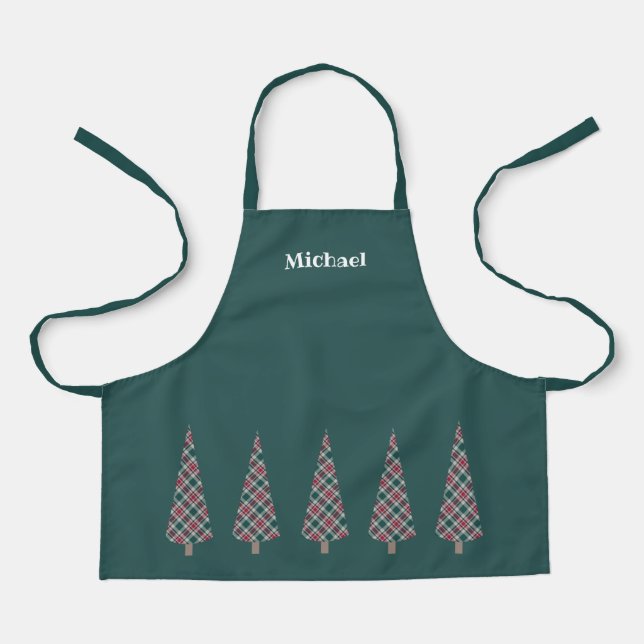 Christmas Tree Monogrammed Apron (Front)