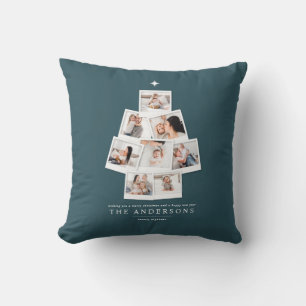 Christmas tree multi photo holiday cushion