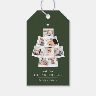 Christmas tree multi photo holiday gift tags