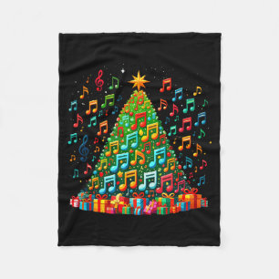 Christmas Tree Musical Note Music Teacher Musician Fleece Blanket