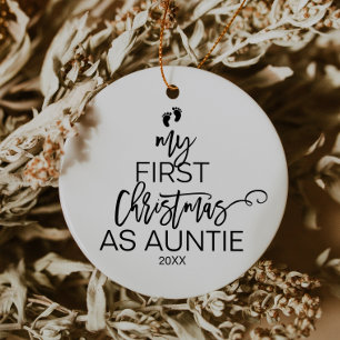 Christmas Tree My First Christmas as Auntie Ceramic Tree Decoration