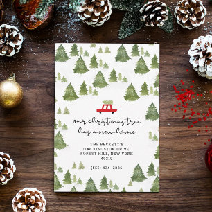 Christmas Tree New Home Moving Announcement