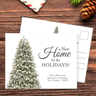 Christmas Tree New Home Moving Announcement Postcard