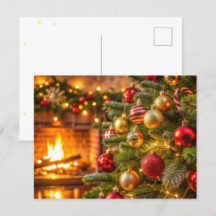 Christmas tree, New Year concept Holiday Postcard