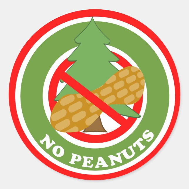 Christmas Tree No Peanuts Stickers (Front)