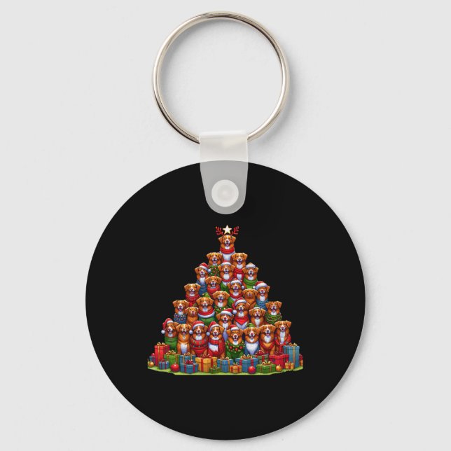 Christmas Tree Nova Scotia Duck Tolling Retriever  Key Ring (Front)