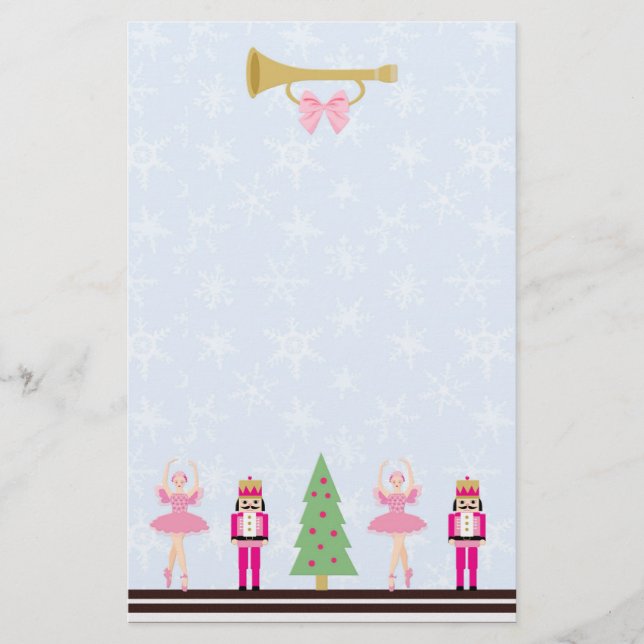 Christmas tree, Nutcracker, ballerina Stationery (Front)