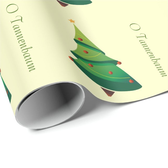 Christmas Tree O Tannenbaum Pattern Wrapping Paper (Roll Corner)