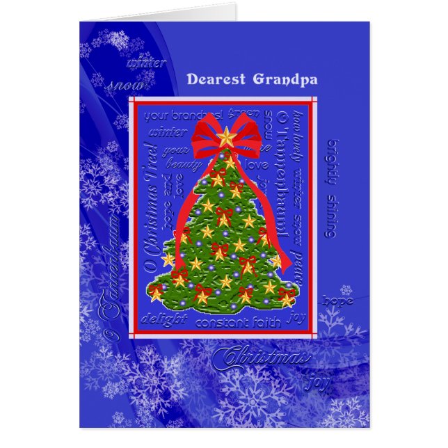 Christmas Tree O Tannenbaum Snowflakes for Grandpa (Front)