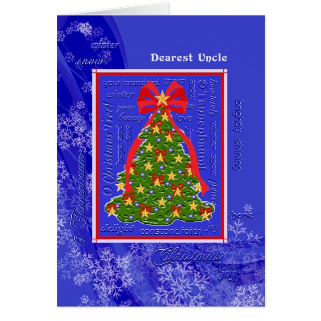 Christmas Tree O Tannenbaum Snowflakes for Uncle (Front)