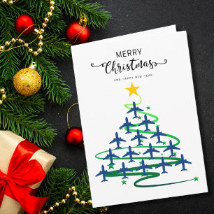 Christmas Tree of Aeroplanes, Minimalist Photo Card
