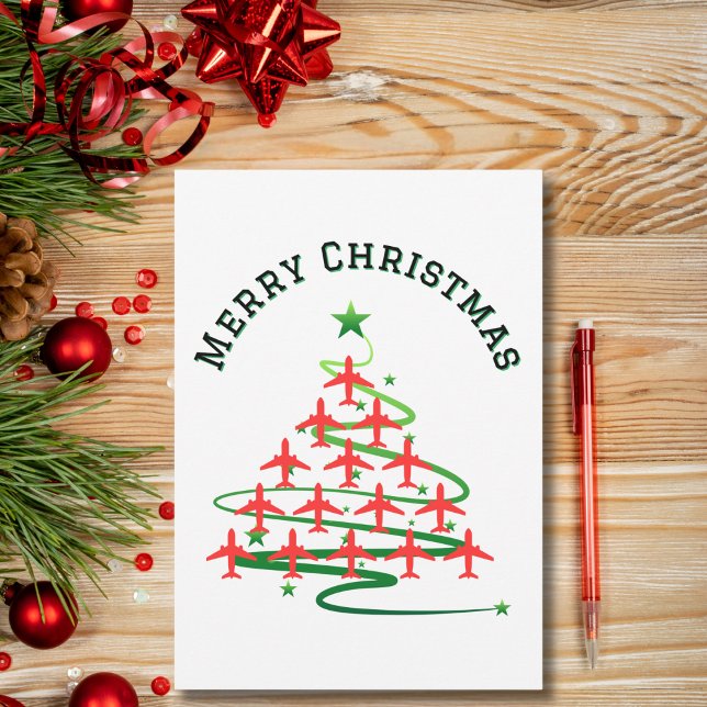 Christmas Tree of Aeroplanes, Minimalist Photo Holiday Card (Creator Uploaded)