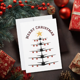 Christmas Tree of Aeroplanes, Minimalist Photo Holiday Card