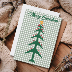 Christmas Tree of Aeroplanes & Photo Minimalist  Holiday Card