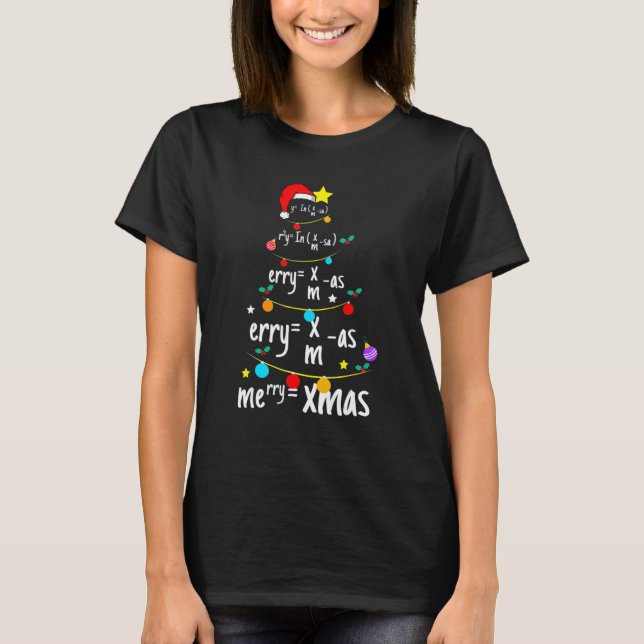 Christmas Tree Of Equations Math Nerd Science Teac T-Shirt (Front)