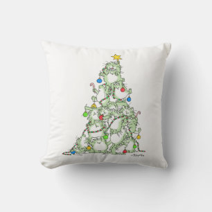 Christmas Tree of Kitties by Sandra Boynton Cushion