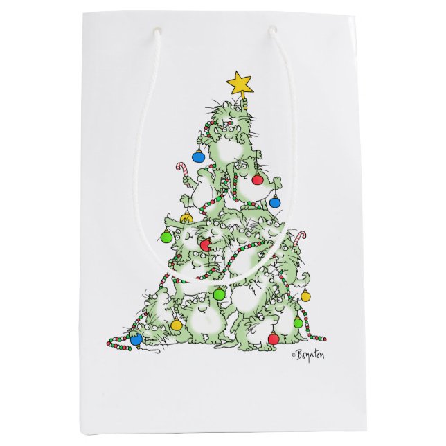 Christmas Tree of Kitties by Sandra Boynton Medium Gift Bag (Front)