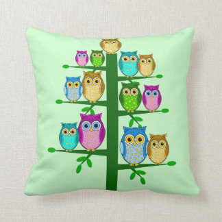 Christmas tree of owls cushion
