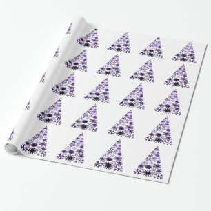 Christmas Tree of Snowflakes Green Mottled purple. Wrapping Paper