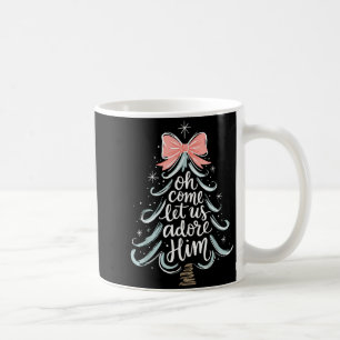 Christmas Tree Oh Come Let Jesus Us Adore Him Coqu Coffee Mug