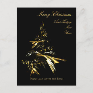 Christmas Tree on Black 001 Holiday Postcard