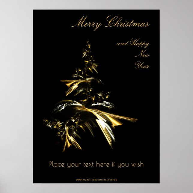 Christmas Tree on black 001 Poster (Front)