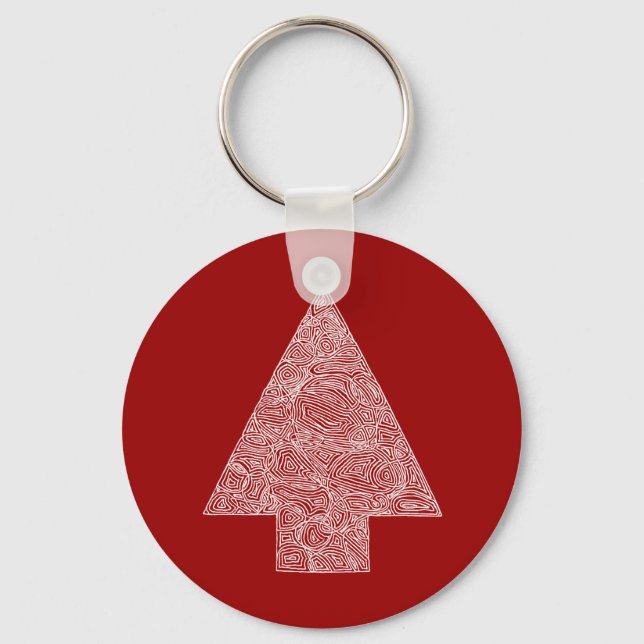 Christmas Tree on Red Key Ring (Front)