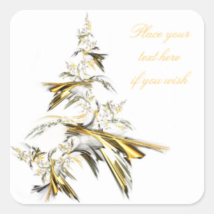 Christmas Tree on White 001 Square Sticker