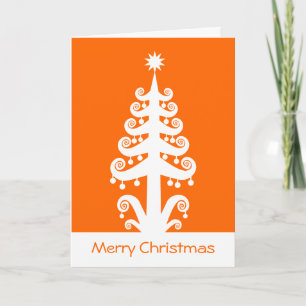 Christmas Tree - Orange Holiday Card