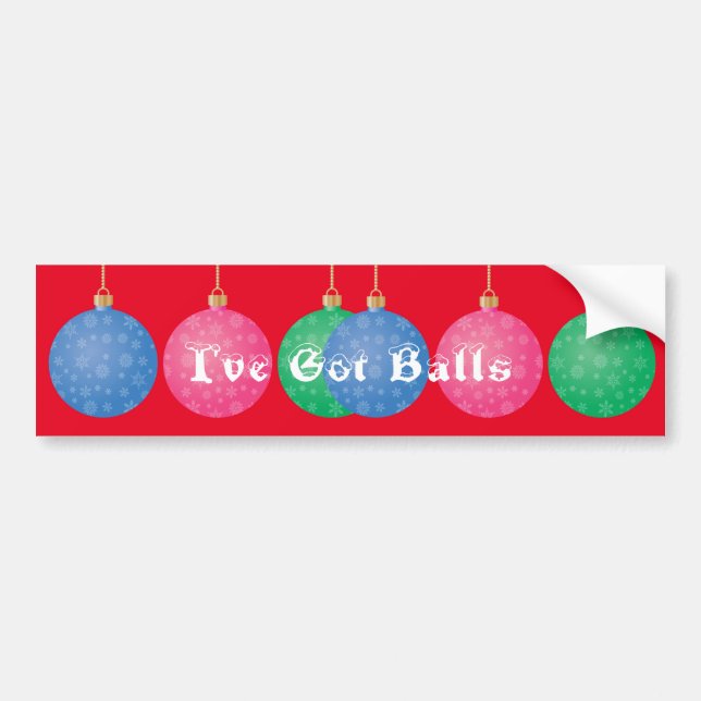 Christmas Tree Ornament Balls Thunder_Cove Bumper Sticker (Front)