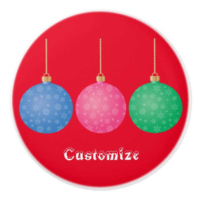 Christmas Tree Ornament Balls Thunder_Cove Ceramic Knob (Front)