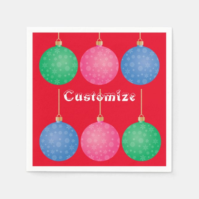 Christmas Tree Ornament Balls Thunder_Cove Napkin (Front)