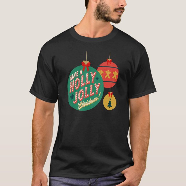 Christmas Tree Ornament Baubles Gingerbread Cookie T-Shirt (Front)