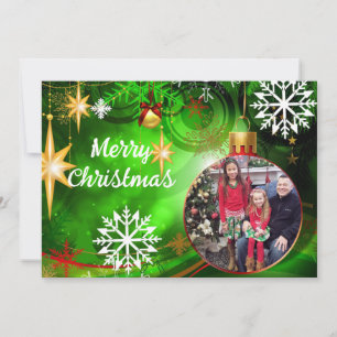 Christmas Tree Ornament Personalise Photo Names Card