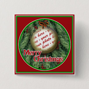 Christmas Tree Ornament Photo Frame 15 Cm Square Badge