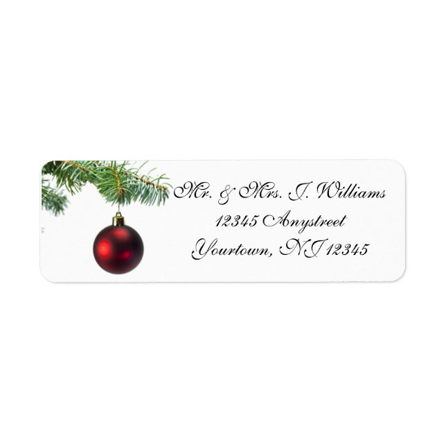 Christmas Tree Ornament Return Address Label (Front)