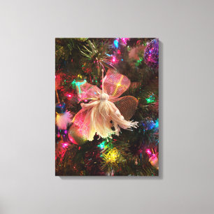 christmas tree ornament yarn angel doll photograph canvas print