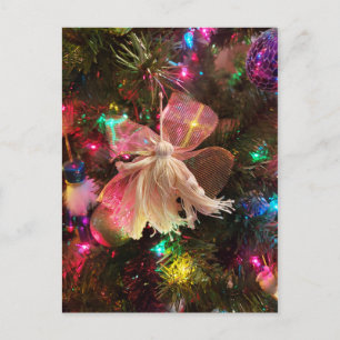 christmas tree ornament yarn angel doll photograph postcard