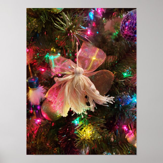 christmas tree ornament yarn angel doll photograph poster (Front)