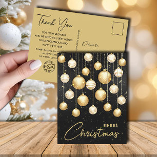 Christmas Tree Ornaments Business Greeting Holiday Postcard